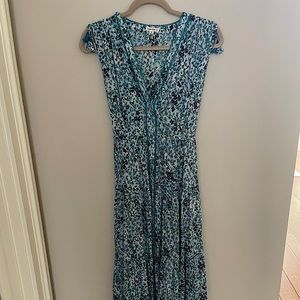 Poupette St Barths long blue floral dress